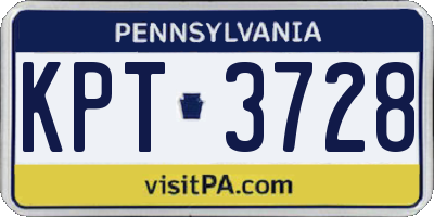 PA license plate KPT3728