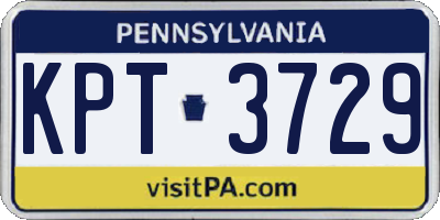 PA license plate KPT3729