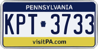 PA license plate KPT3733