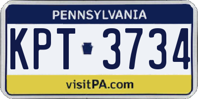 PA license plate KPT3734