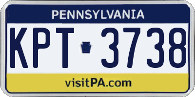 PA license plate KPT3738