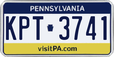 PA license plate KPT3741