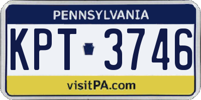 PA license plate KPT3746