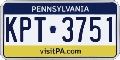 PA license plate KPT3751