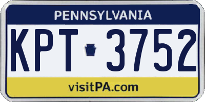 PA license plate KPT3752