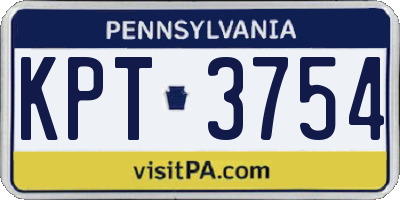 PA license plate KPT3754