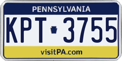 PA license plate KPT3755