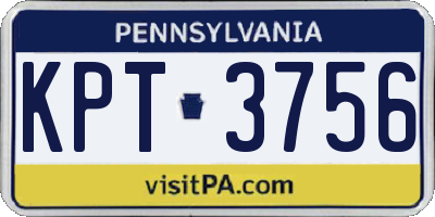 PA license plate KPT3756