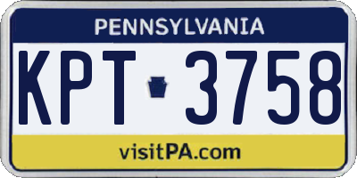 PA license plate KPT3758