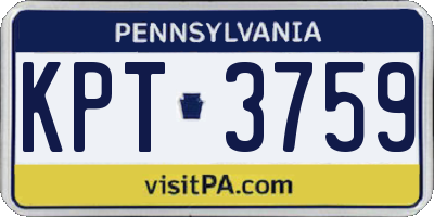 PA license plate KPT3759