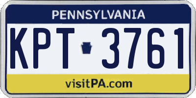 PA license plate KPT3761