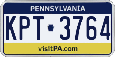 PA license plate KPT3764