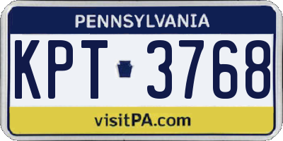 PA license plate KPT3768