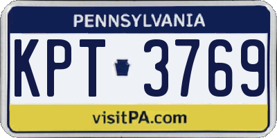 PA license plate KPT3769