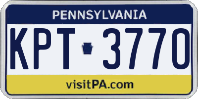 PA license plate KPT3770