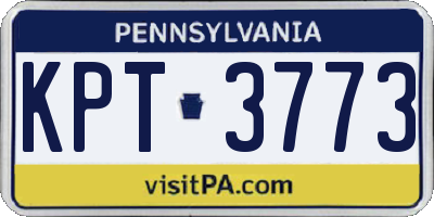 PA license plate KPT3773