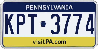 PA license plate KPT3774