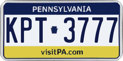 PA license plate KPT3777