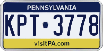 PA license plate KPT3778