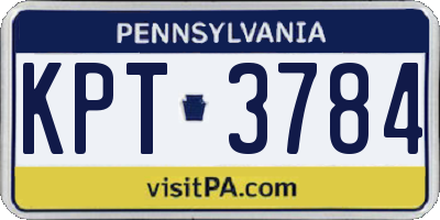 PA license plate KPT3784