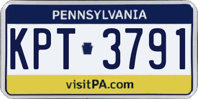 PA license plate KPT3791