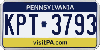 PA license plate KPT3793