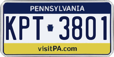 PA license plate KPT3801