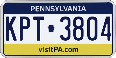 PA license plate KPT3804