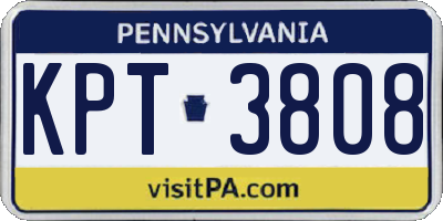 PA license plate KPT3808