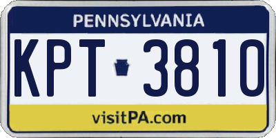 PA license plate KPT3810