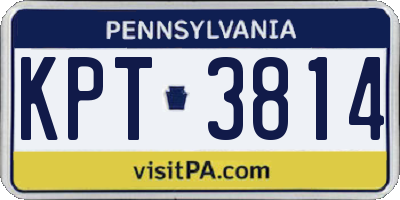 PA license plate KPT3814