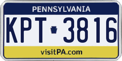 PA license plate KPT3816