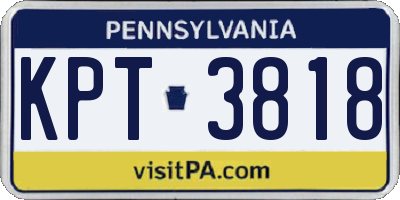 PA license plate KPT3818