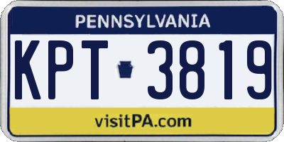 PA license plate KPT3819
