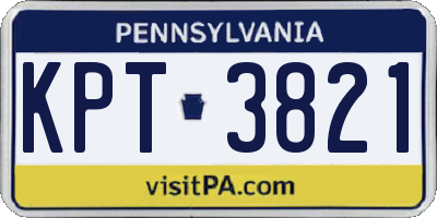 PA license plate KPT3821