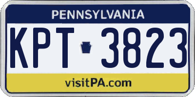 PA license plate KPT3823