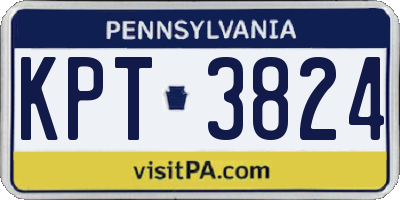 PA license plate KPT3824