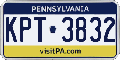 PA license plate KPT3832