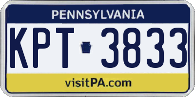 PA license plate KPT3833