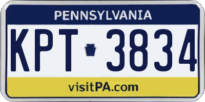 PA license plate KPT3834