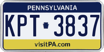 PA license plate KPT3837