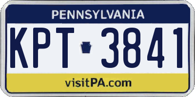PA license plate KPT3841