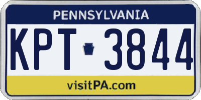 PA license plate KPT3844