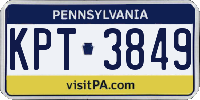 PA license plate KPT3849