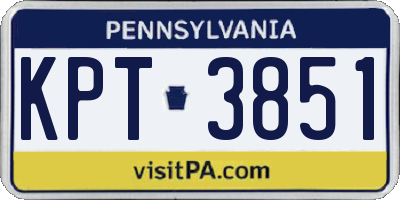 PA license plate KPT3851