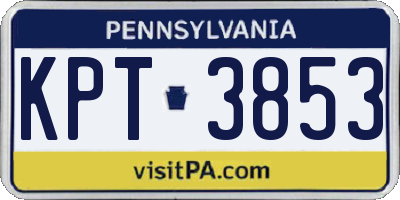 PA license plate KPT3853