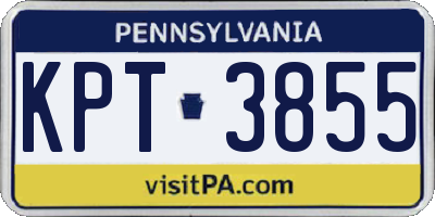 PA license plate KPT3855