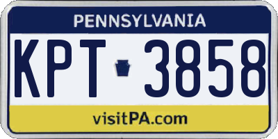 PA license plate KPT3858