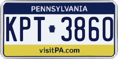 PA license plate KPT3860