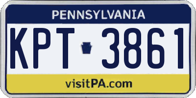 PA license plate KPT3861